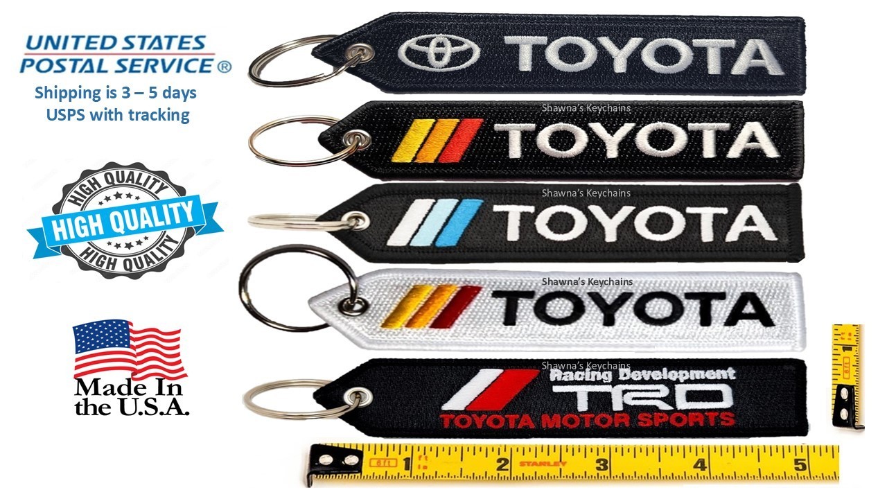 TOYOTA CAMRY Tacoma Keychain Toyota TRD Fabric JDM style Double Sided Key Tag