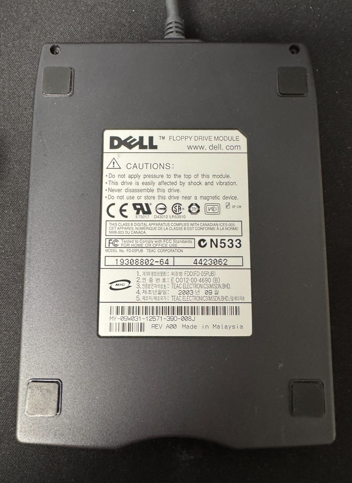 Dell External Floppy Drive Module Model FD-05PUB with 17 Floppy Disks TESTED