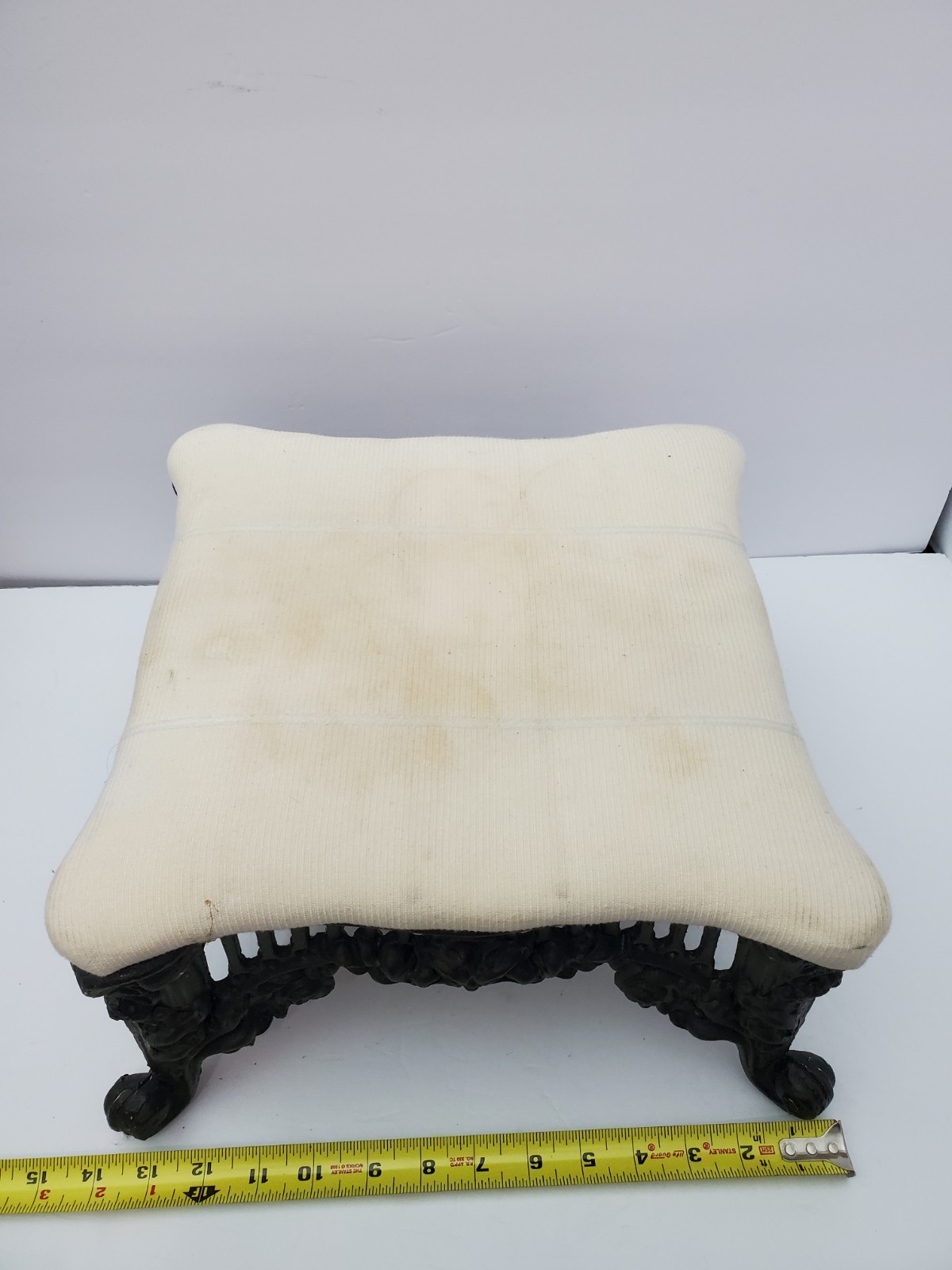 Victorian Style Cast Iron Footstool 14X14"