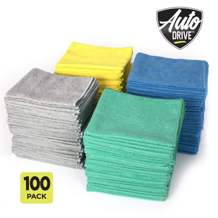 Auto Drive Multipurpose Microfiber Towels, 12" x 16", 100 Pack