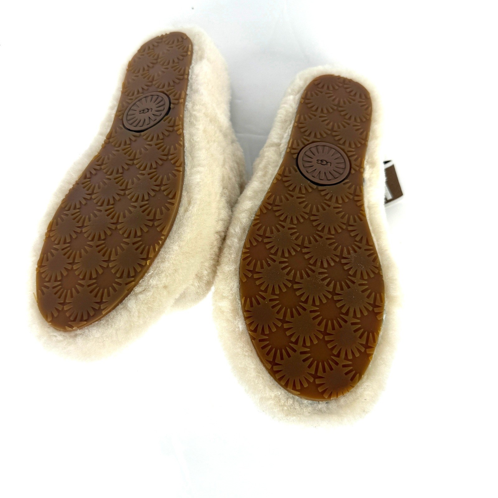 UGG Fluff Yeah NWOT Cream Shearling Slingback Slide Slippers Size 5