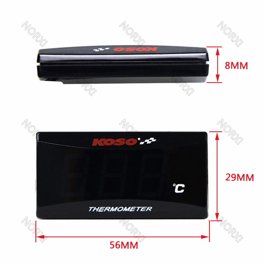 For KOSO Motorcycle Thermometer Meter Temp Temperature Digital Display Blue