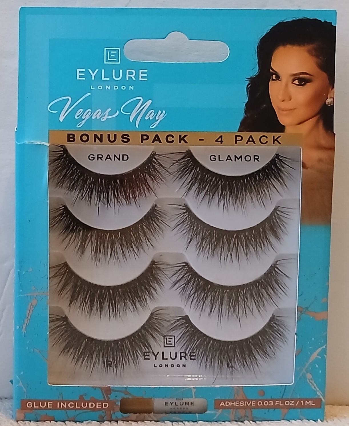 Eylure London Vegas Nay False Eyelashes 4 Pack Adhesive Glue Included Sealed