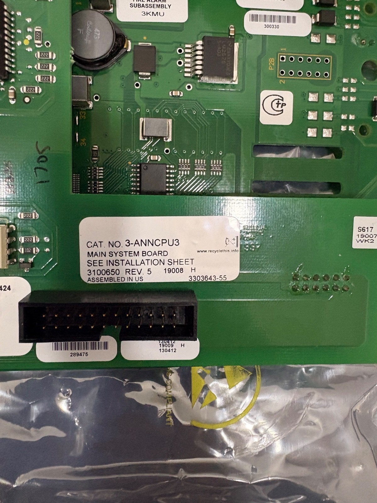 EDWARDS EST 3-ANNCPU3 CENTRAL PROCESSOR UNIT 3100650 REV 5