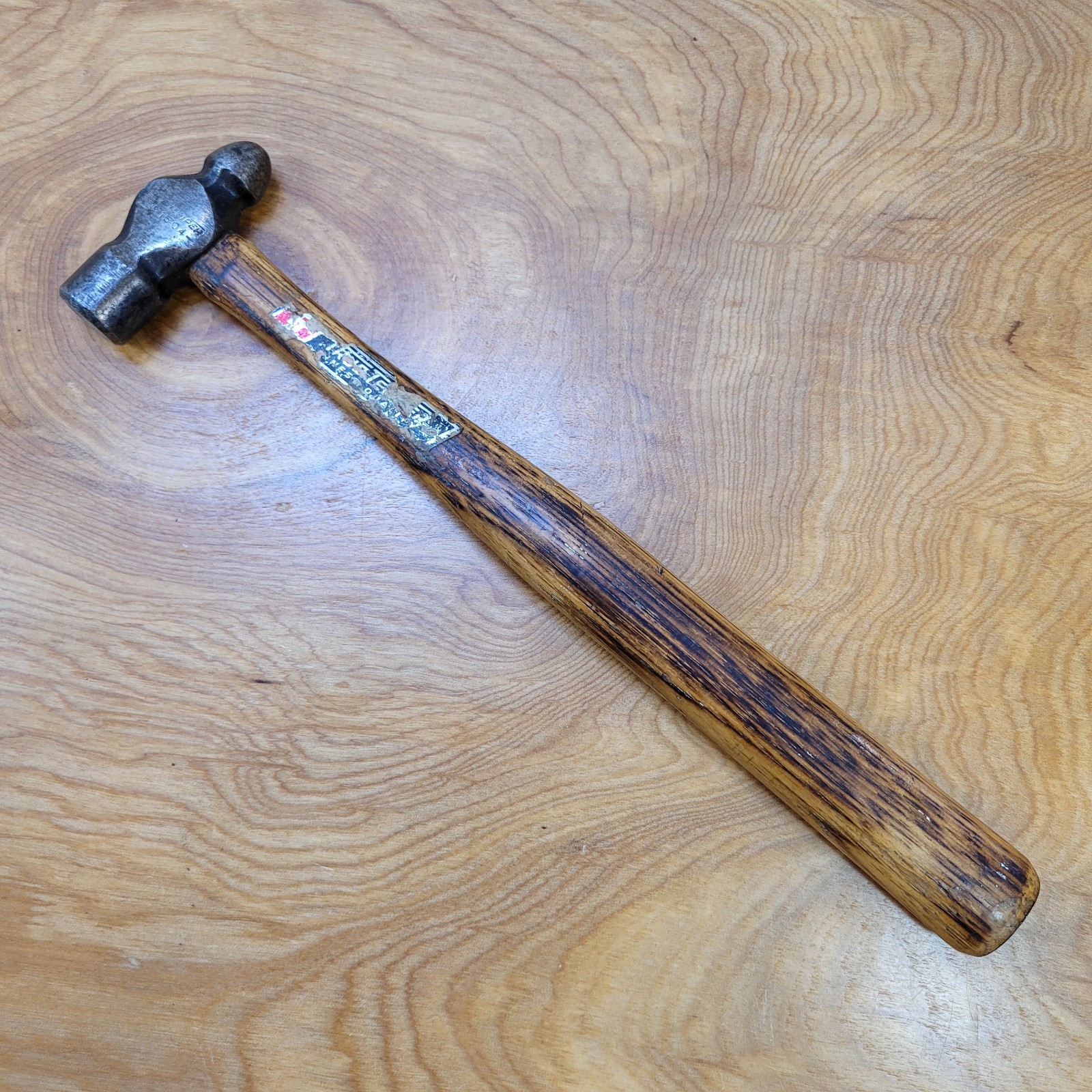 Vtg. True Temper No. 1504 Machinist Mechanics Ball Peen Hammer Original Handle