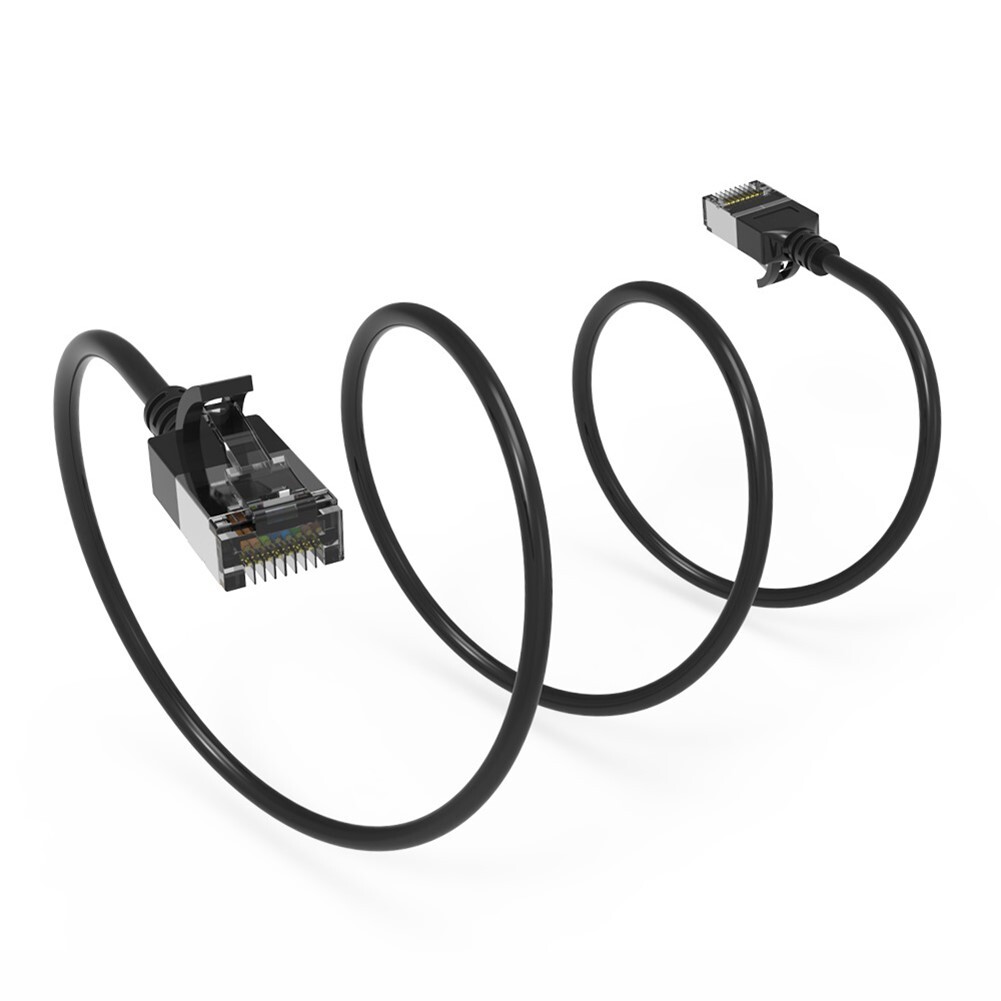 7FT Cat8 RJ45 Network Ethernet U/FTP Shielded Patch Cable Slim Cord 30AWG Black