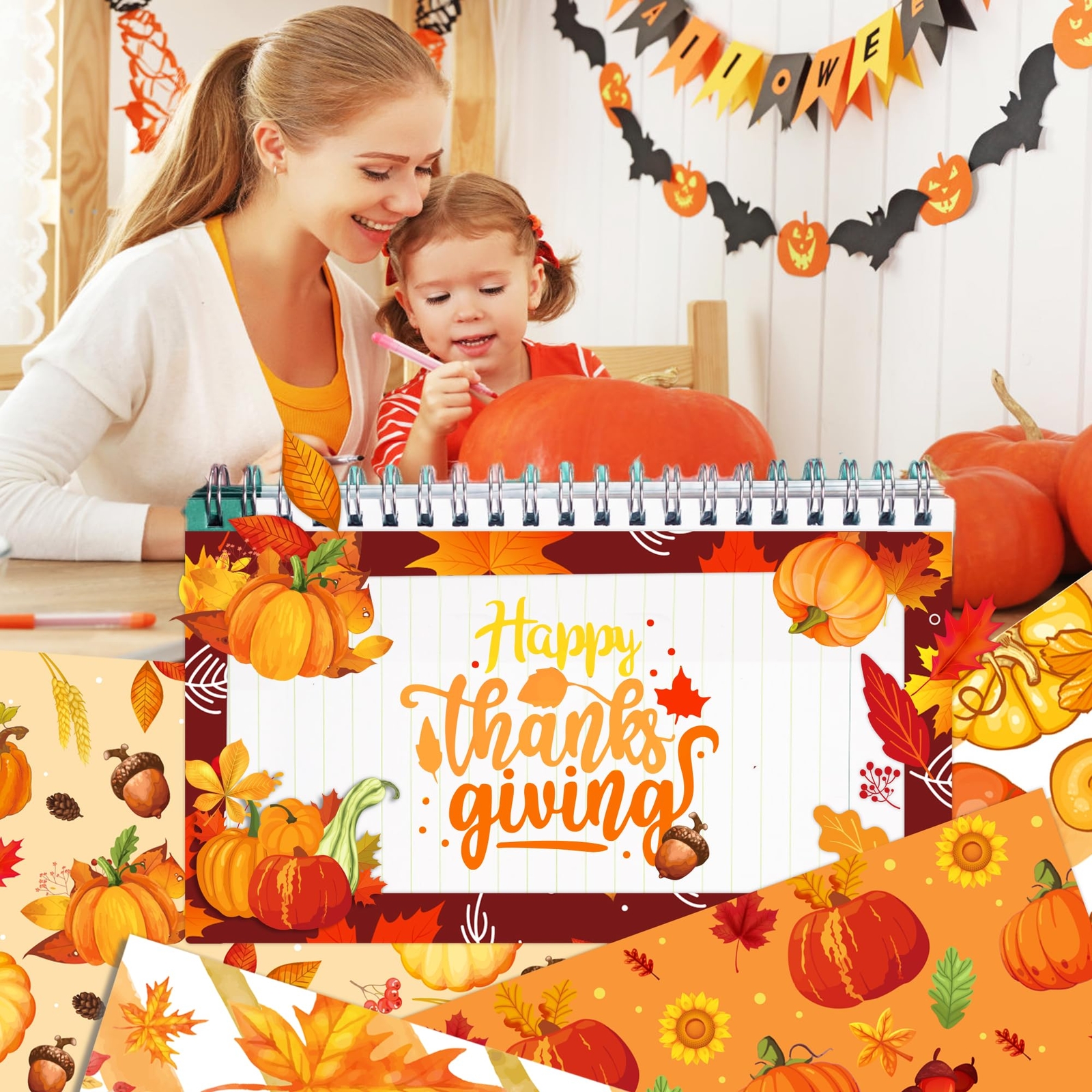 24 Sheet 12x12 Thanksgiving Theme Double-Sided Scrapbook Paper Pad Fall