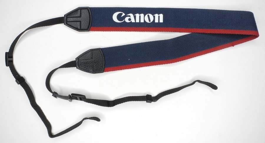 Canon EOS Vintage Blue / Red / White 1 1/2" Camera Neck Strap For SLR / DSLR
