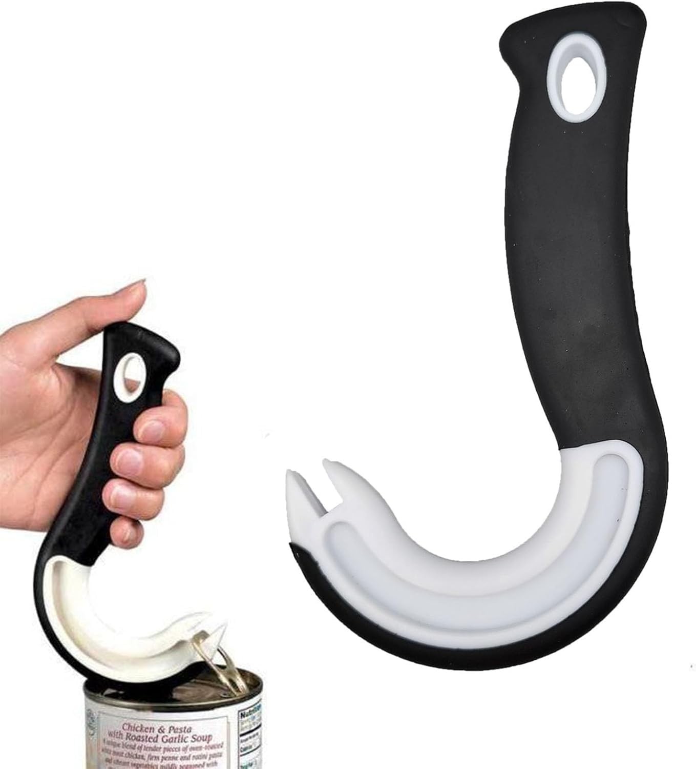 1x Pull Tab Can Opener Ergonomic Pop Top Can Opener Tool J Shape Handy Ring Pull