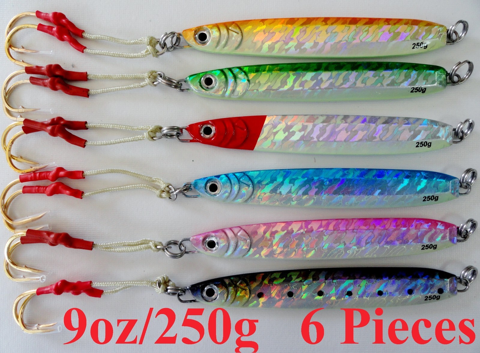 Knife Jigs 9oz / 250g 6 Pieces Vertical Butterfly Saltwater Fishing Lures