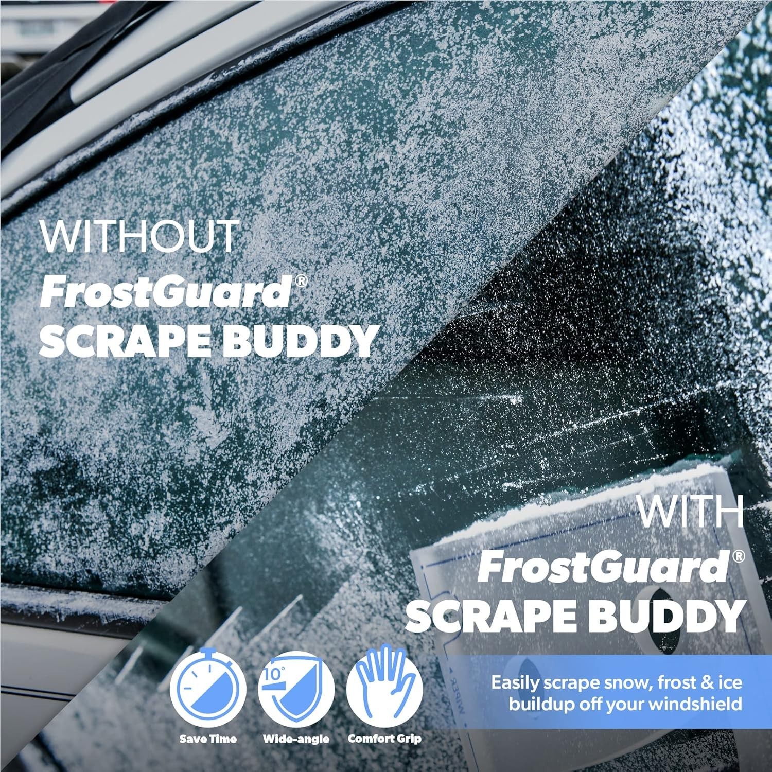 FrostGuard Scrape Buddy Car Ice Scraper - Clear Frost
