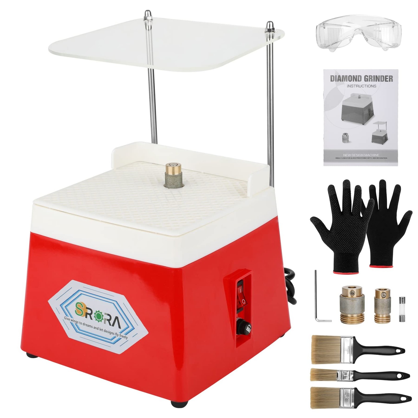 Stained Glass Grinder,4200r/min Mini DIY Grinding Tool, 110V 65W Portable Gla...