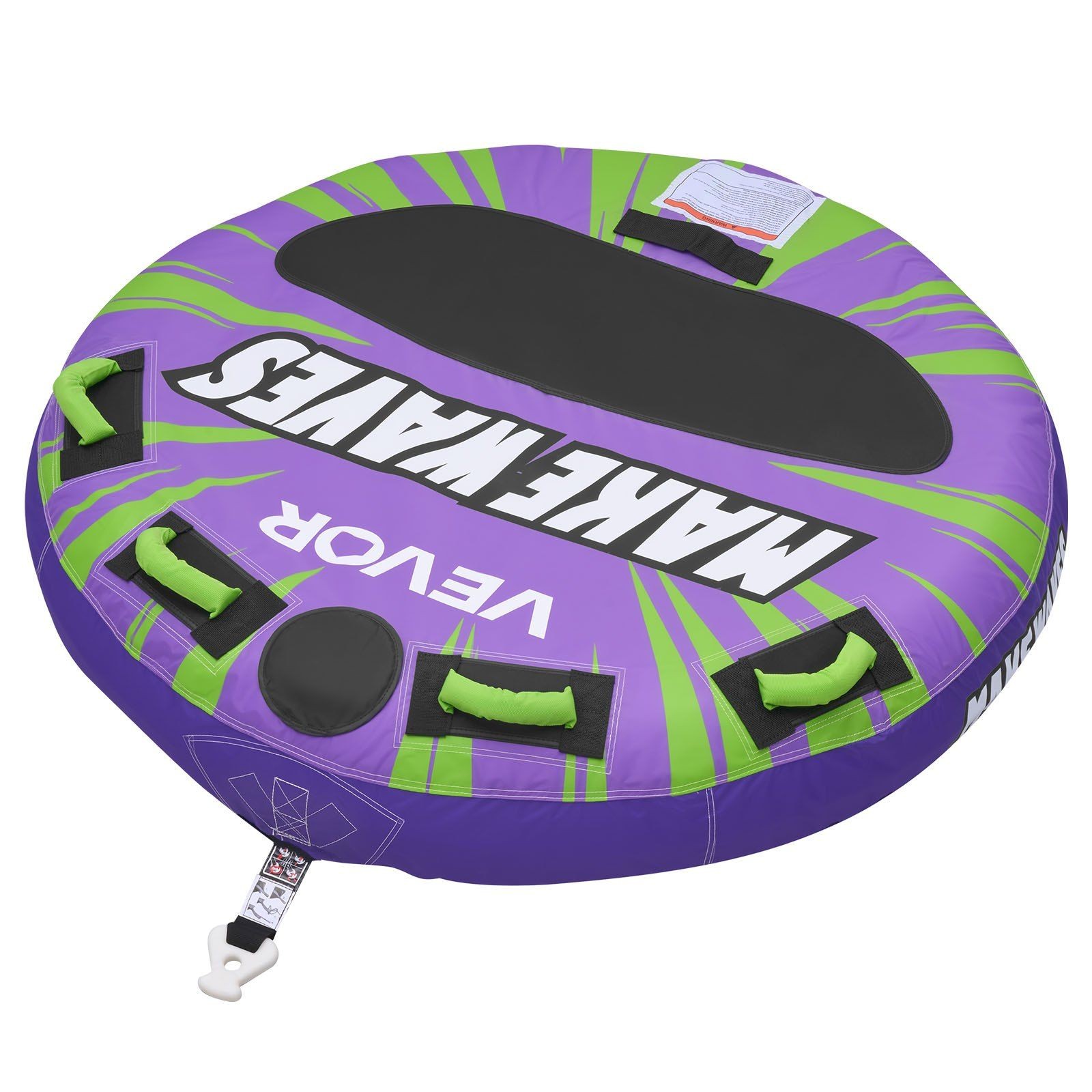 340lb 2-Rider Inflatable Towable Tubes with Padded Handles and Safety Valve