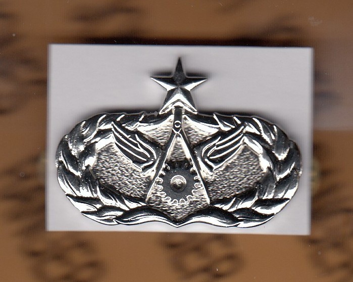 USAF Air Force Senior Civil Engineer Stabrite ~1.5" Qualification badge c/b