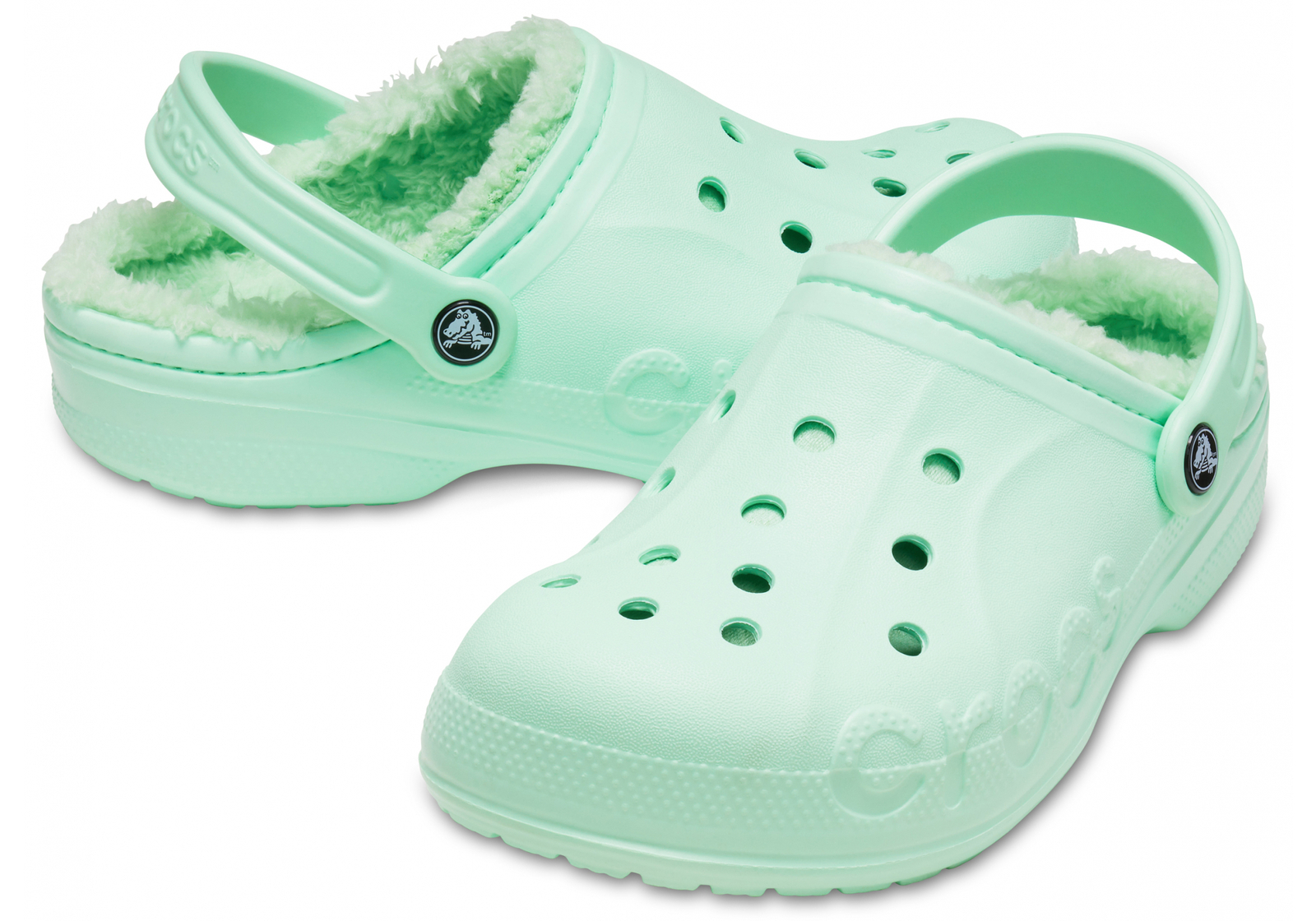 NEW! CROCS BAYA LINED CLOG Adult Men's & Women's Faux Fur, Neo Mint