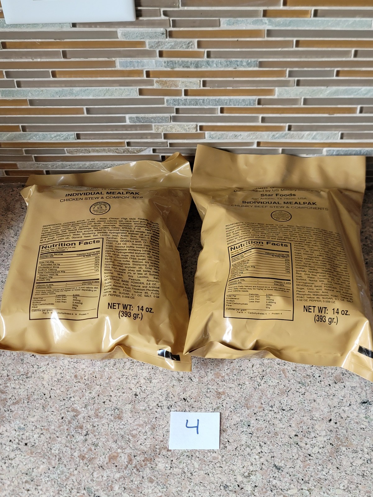 2 Sealed 1990s Star Foods U.S. Army MRE Individual Mealpak Ready To Eat LOOK!