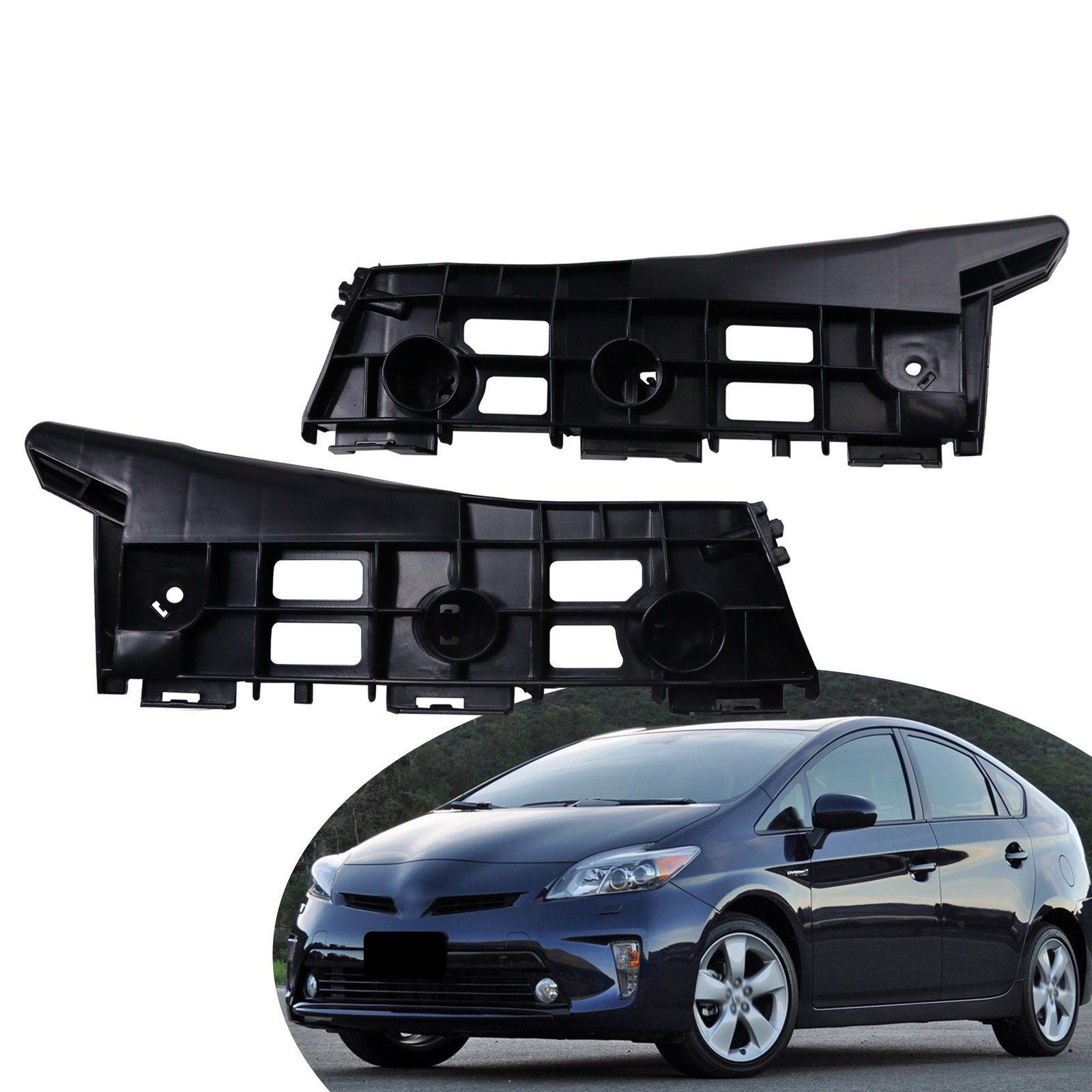 For 2010-2015 Toyota Bumper Prius Fender Brackets Support Beam 2PC Front