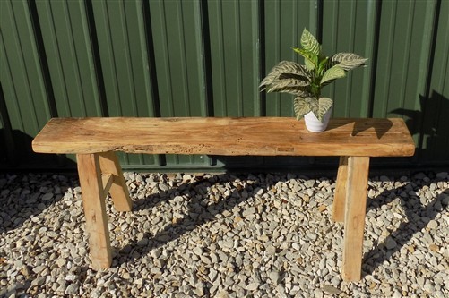 Village Natural Wood Bench, Indoor Entryway Bench, Rustic Farmhouse Decor D,