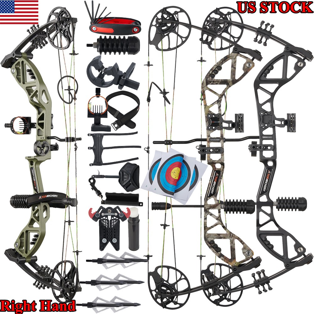 Archery Compound Bow 30-70 lbs RH 75% Let-off Adjustable Adult Shooting Hunting