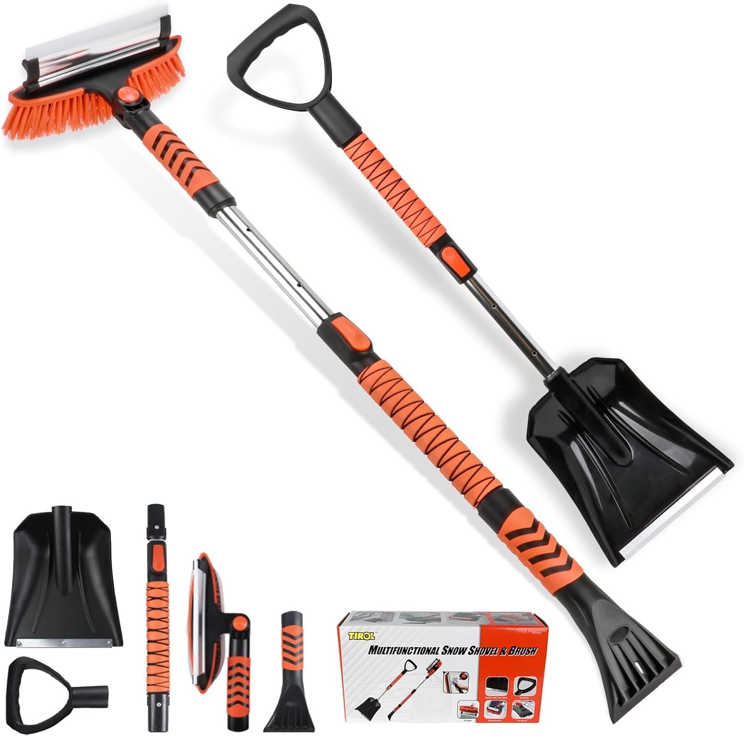 Sturdy 42'' Snow Shovel & Ice Scraper Set - Essential Winter Tool for Vehicles