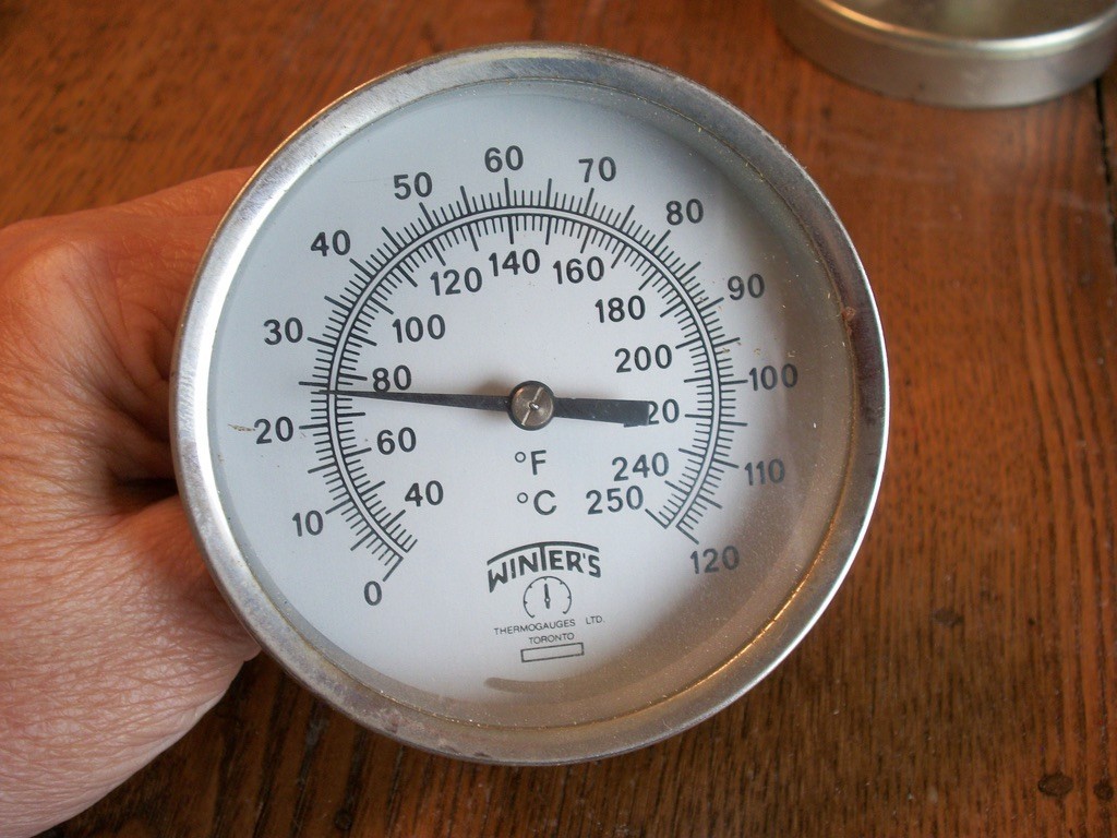Winters Dual Scale Thermometer 3'' Dial & 3" Brass Stem - NWOB