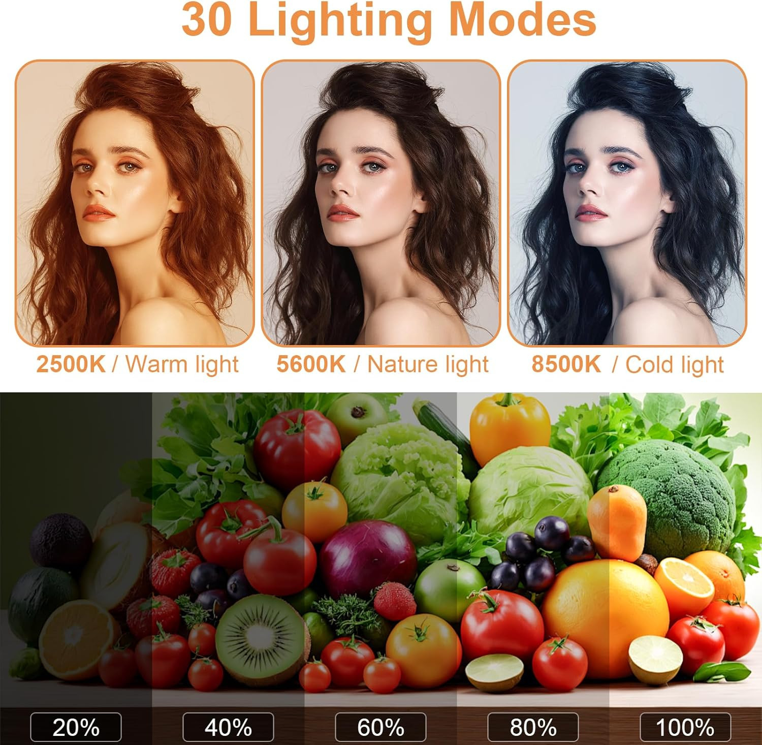 LED Video Light Kit with Tripod, Dimmable 15W Studio Lighting for Content Creati