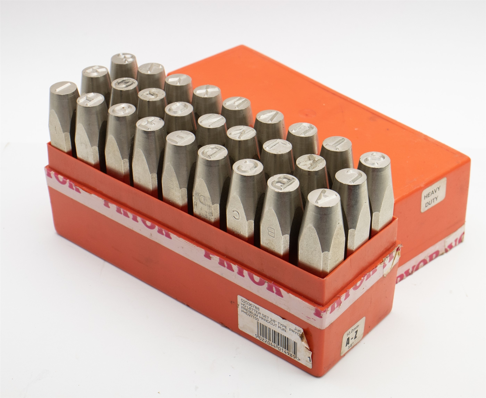 Pryor Hand Stamps Punches 27pcs PHD27100 HD Letter Stamp Set 3/8" Heavy Duty A-Z