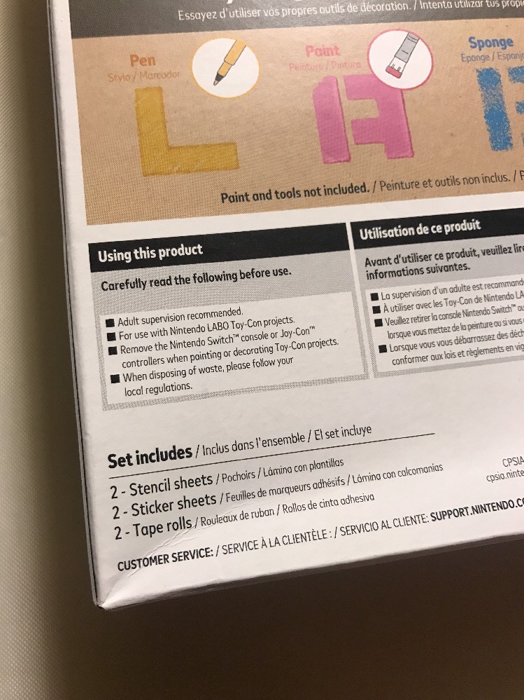 New Sealed NES Nintendo Switch Labo Customization Set Stencils Stickers
