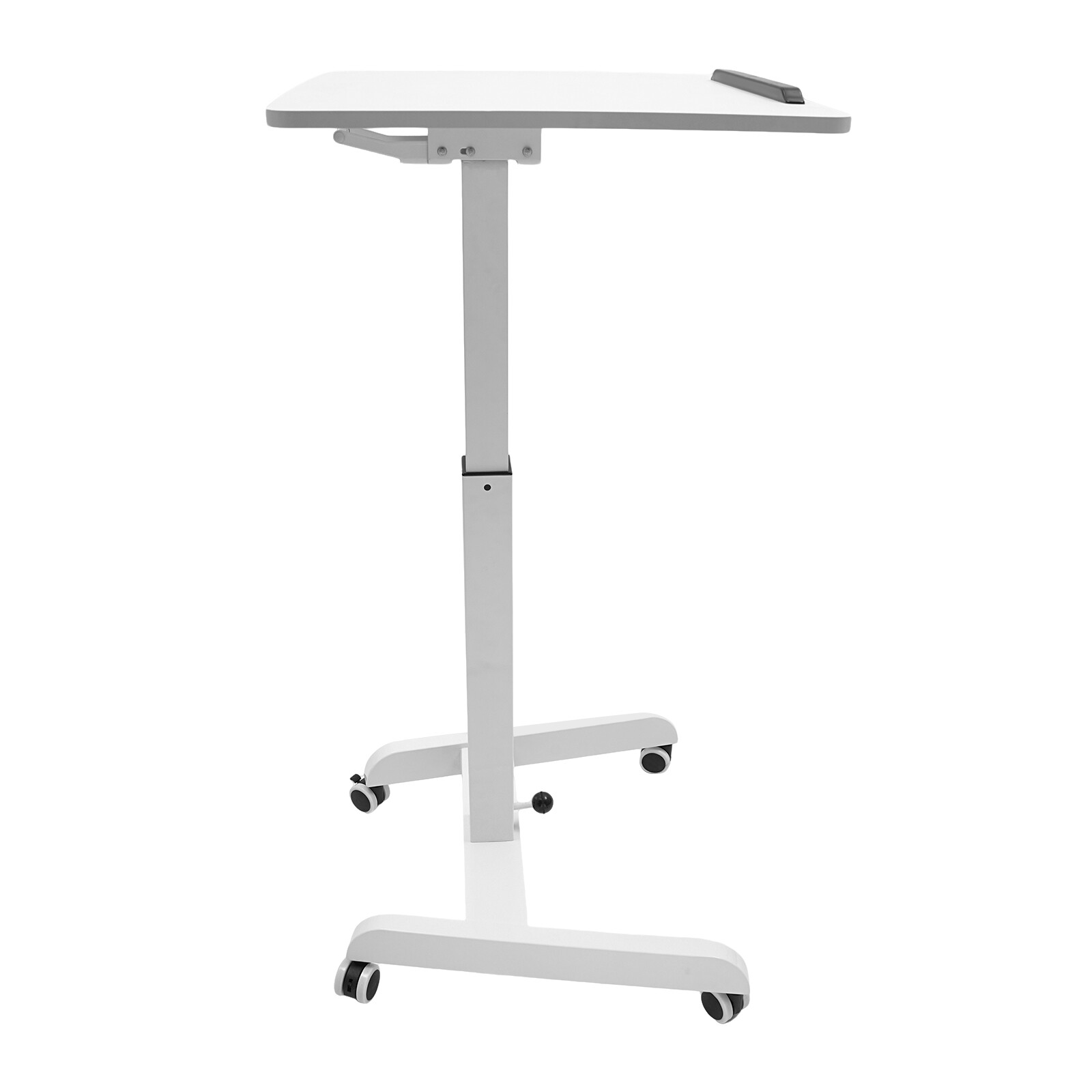 Mobile Adjustable Height Standing Desk with Tilt Top & Rolling Wheels