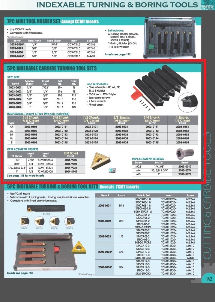 1" E16 INDEXABLE CARBIDE TURNING TOOL (2003-0155)