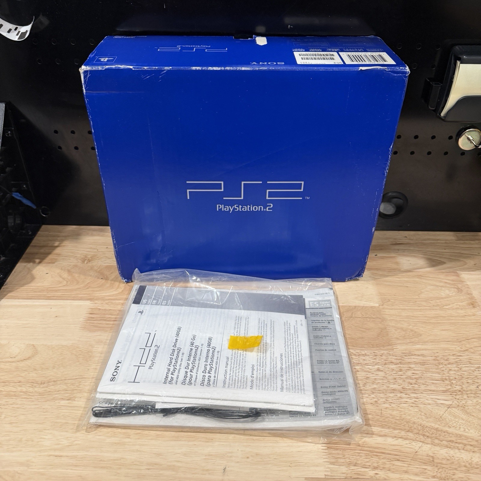 Sony PlayStation 2 SCPH-30001 Fat PS2 EMPTY Console Blue BOX ONLY w/ Manuals