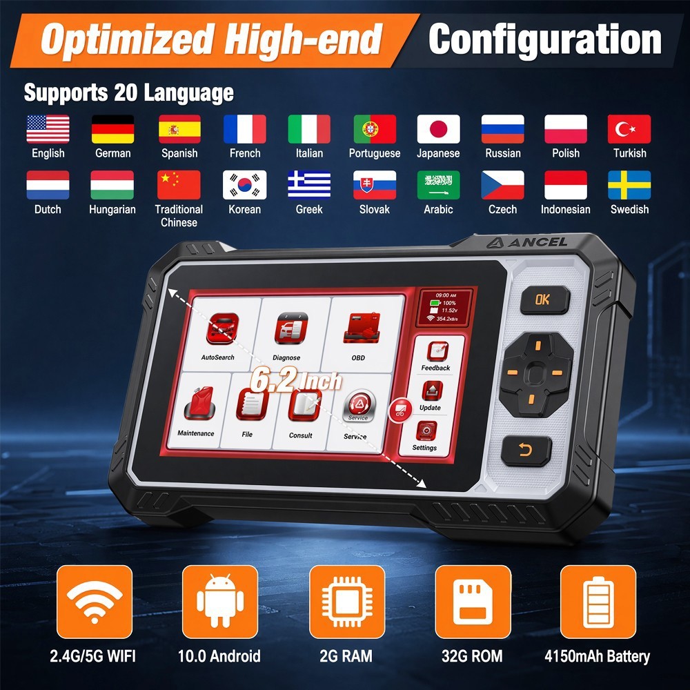 FX6100 Car Scanner OBD2 Bidirectional All Systems Diagnostic Tool FCA AutoAuth