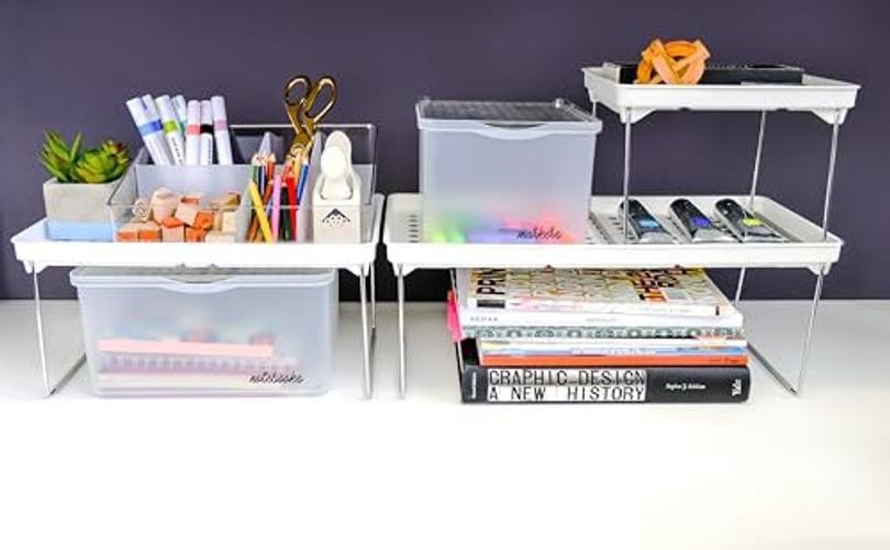 Small Stacking Shelf, Organizer for Spices, Make-Up, Bottles & Jars,