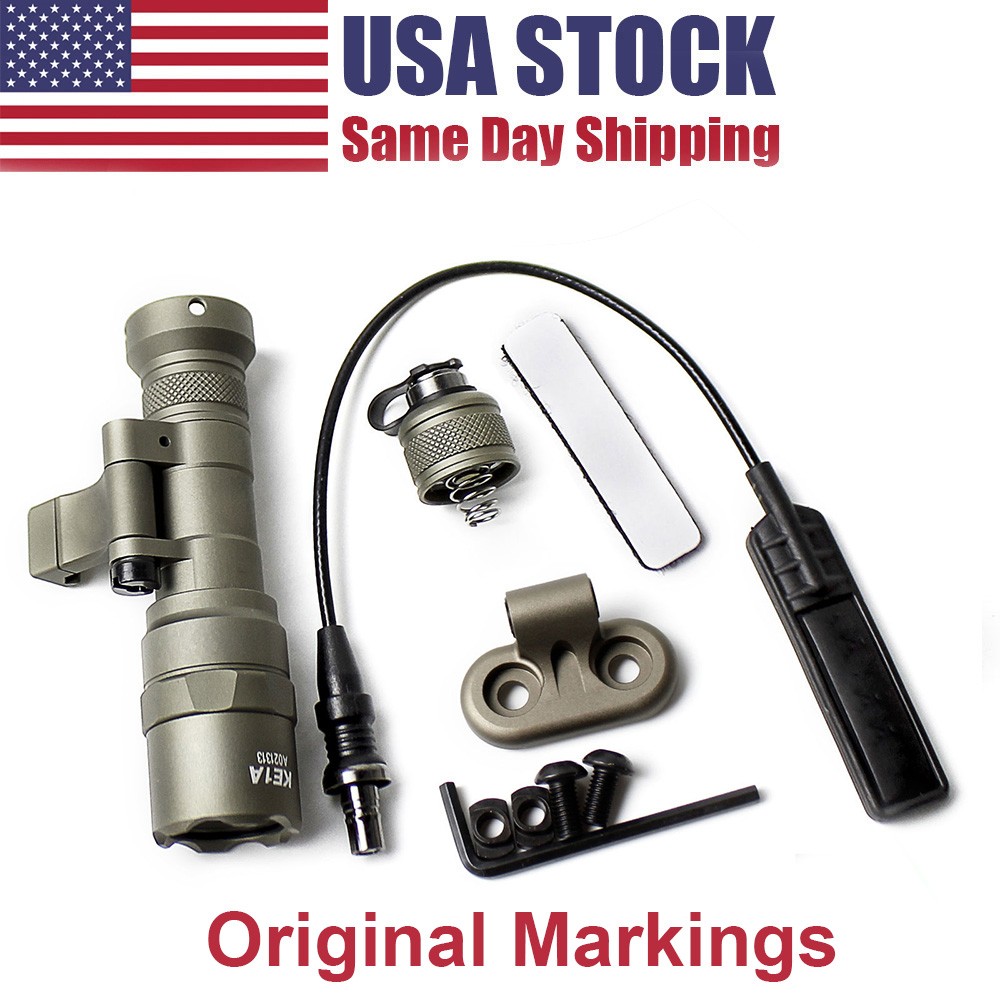 Tactical M340C LED Flashlight Picatinny Rail Rifle Light W/ Switch / Mlok Mount