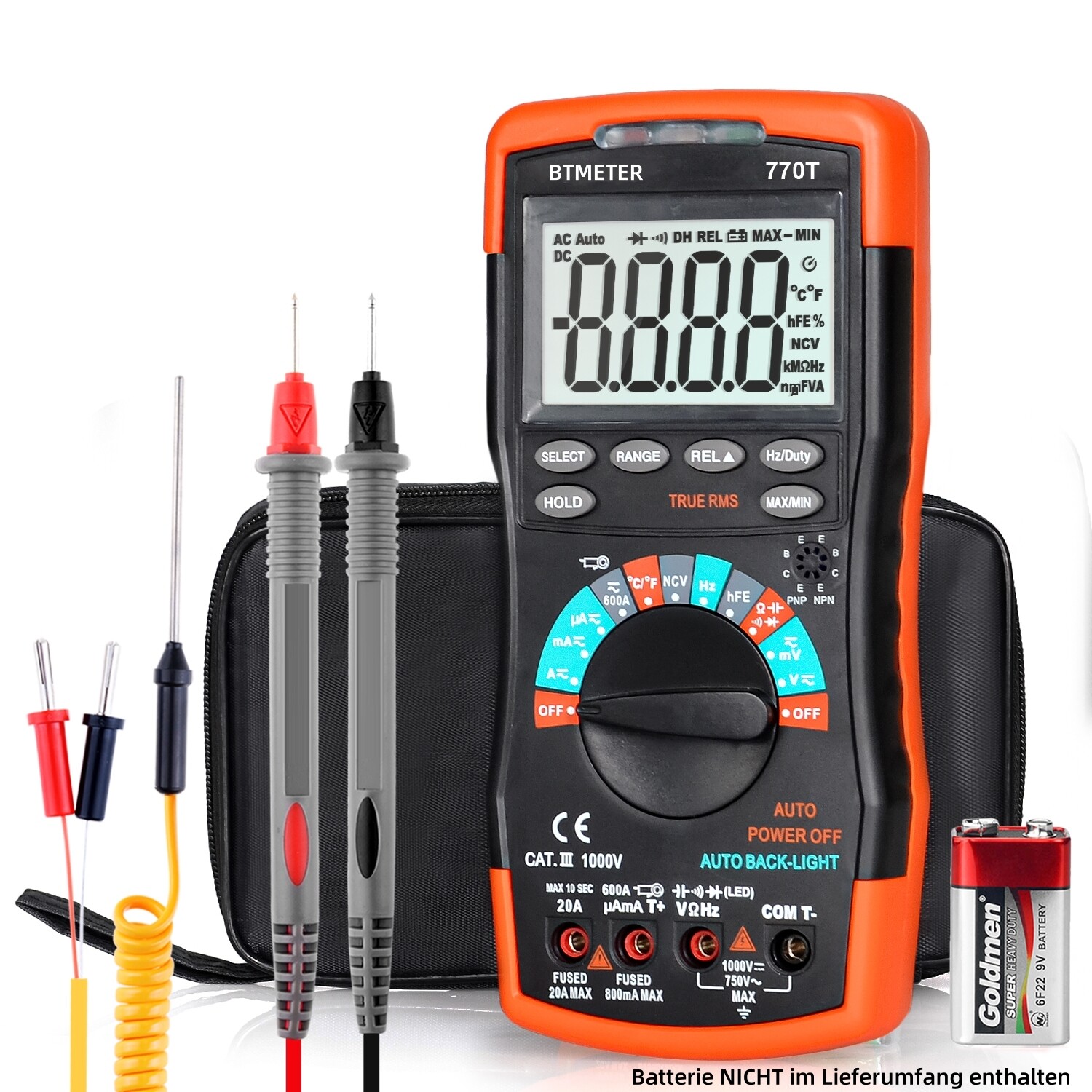 Digital Multimeter TRMS Auto Range AC/DC 750V/1000V NCV Volt Current Tester 6000