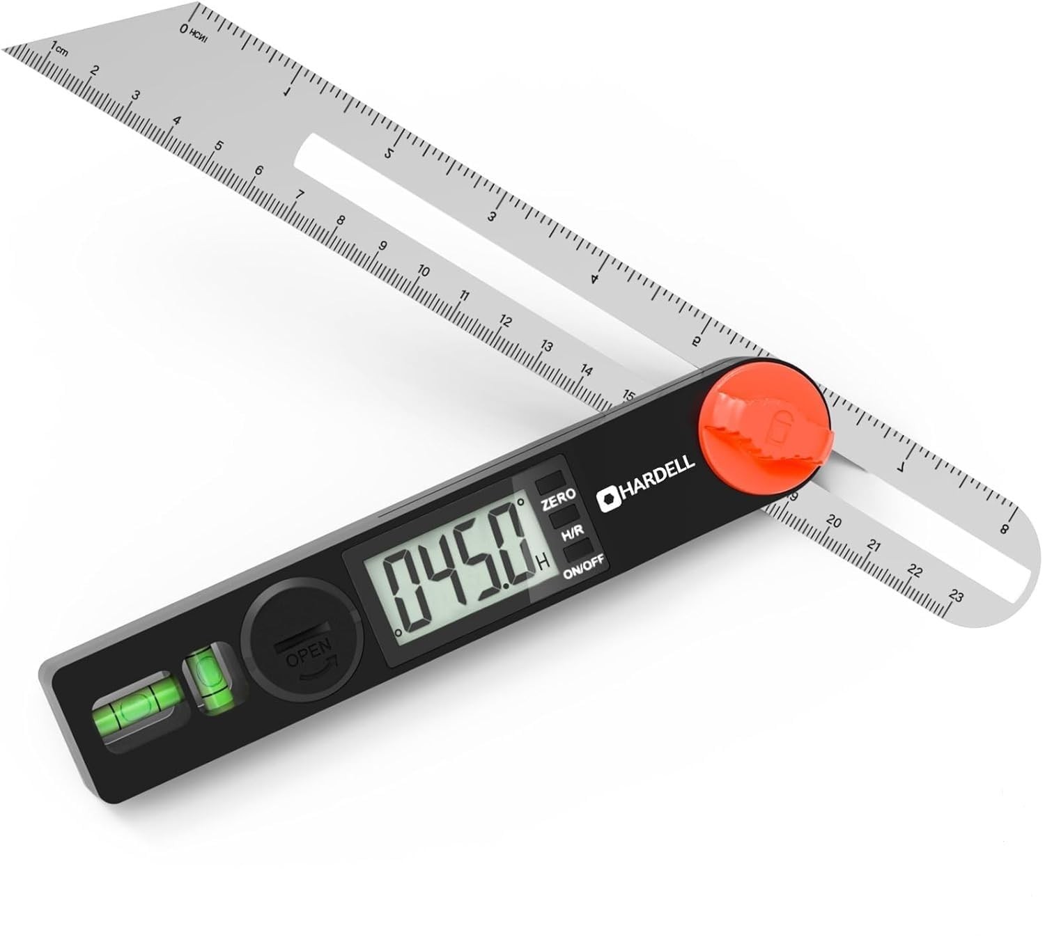 Digital Angle Finder Protractor Ruler 8" T-Bevel with LED Screen & Bubble Levels