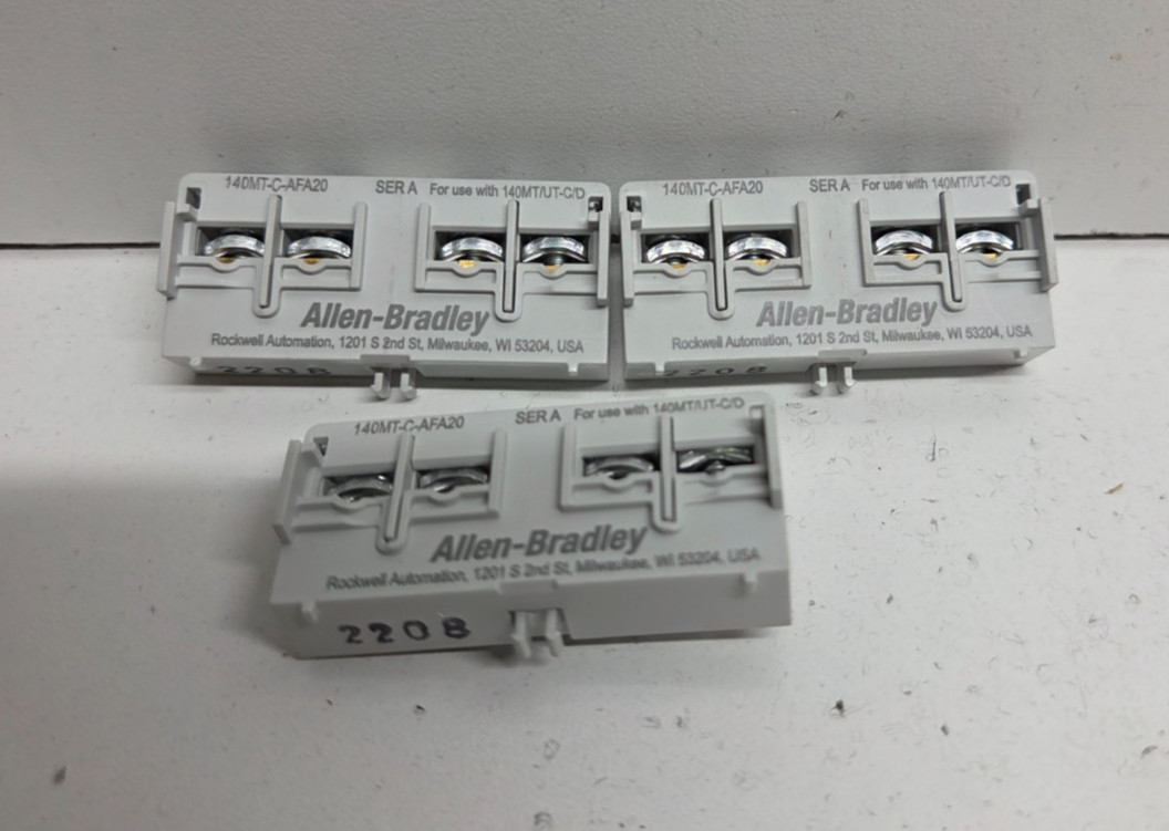 LOT OF 3 GUARANTEED! ALLEN-BRADLEY 2NO FRONT MOUNT AUX CONTACTS 140MT-C-AFA20