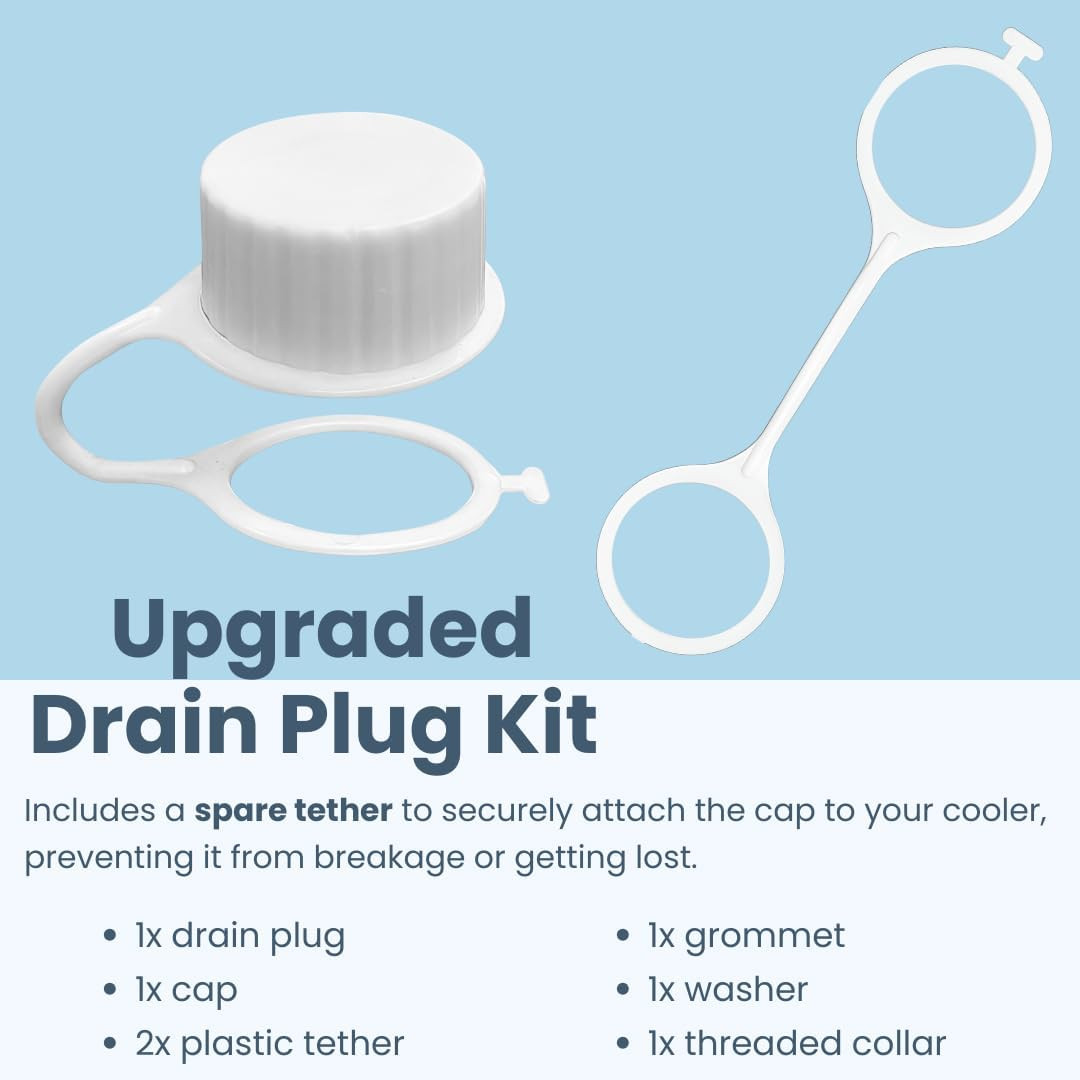 2 Pack Cooler Drain Plug Replacement Kit for Igloo,Ice Chest Drain Plug with ...
