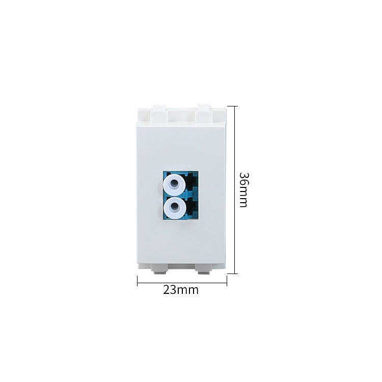 5pcs Fiber Optic Pass Through Socket 23x36mm LC-LC UPC SM Module Plug Connector