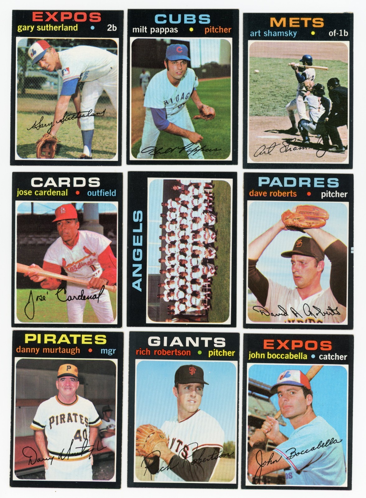 1971 TOPPS BASEBALL 434 435 437 441 442 443 445 448 452 EX+ VINTAGE LOT(9)
