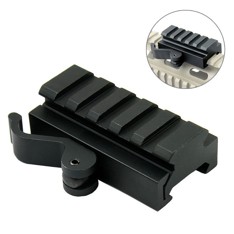 Quick Release Detach 5 Slots Riser Scope Mount for 20mm Picatinny Rail Base