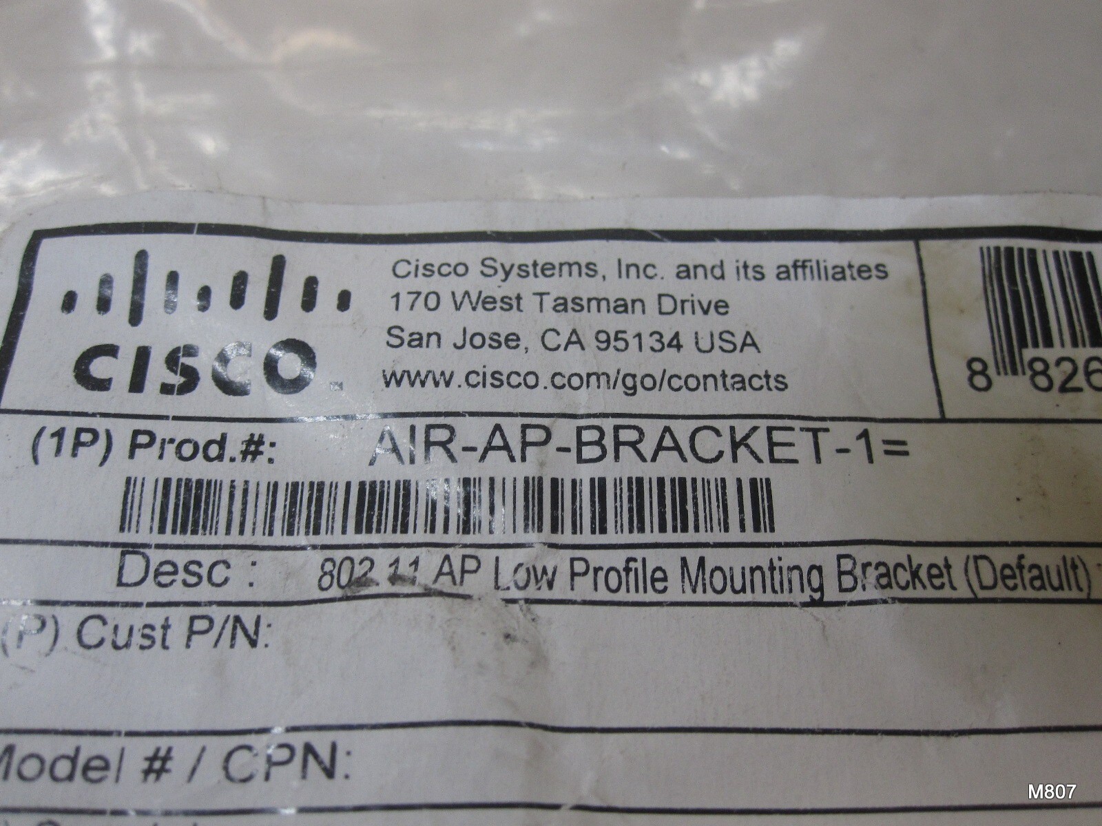 CISCO AIR-AP-BRACKET-1 802 11 AP Low Profile Mounting Bracket Hardware Kit