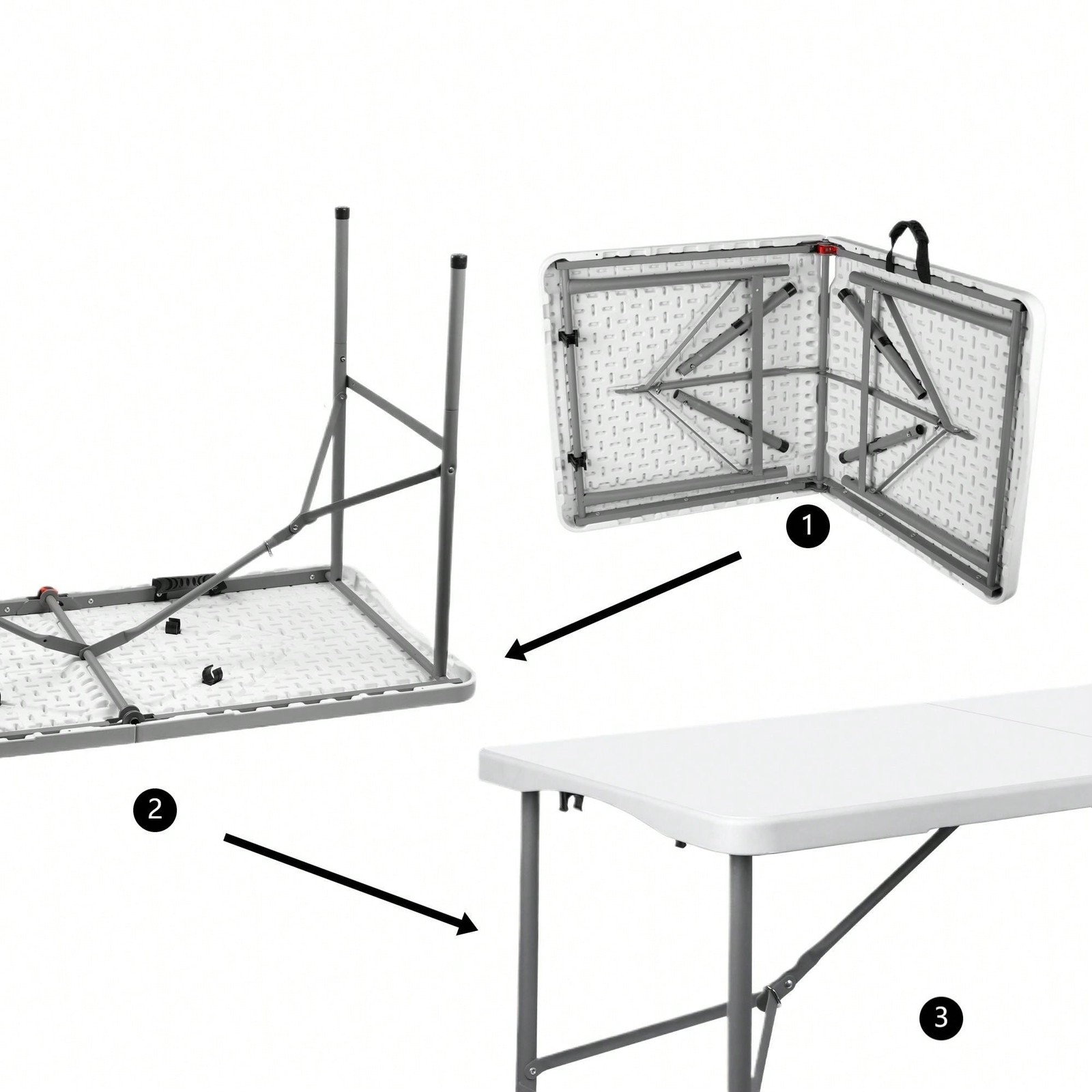 4FT Plastic Folding Table, Shooting Table, HDPE Portable Picnic Table-FGQA