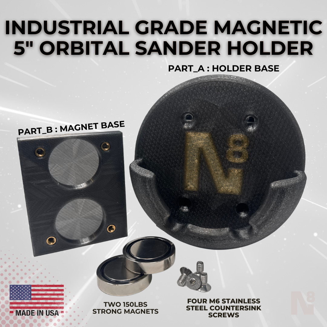 industrial grade Magnetic 5" Orbital Sander Holder Carbon Fiber