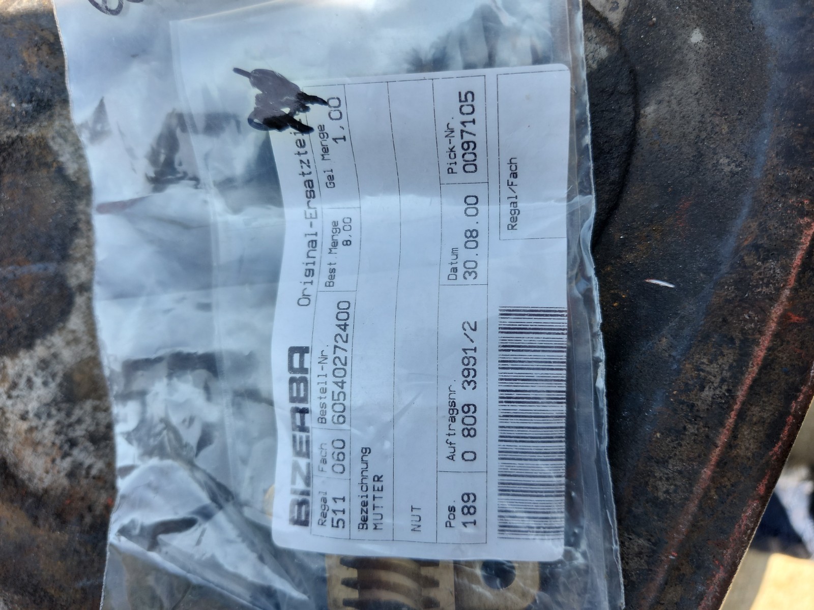 BIZERBA 60540272400 NUT NEW