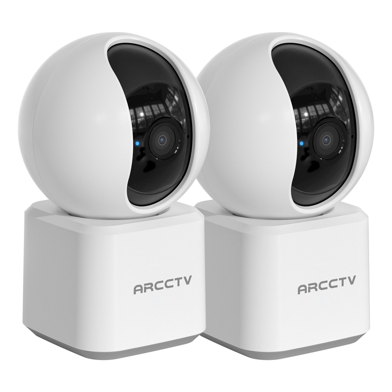 2Pack Wireless Pan/Tilt Security Cameras Indoor Baby Pet Monitor 3MP 2 Way Audio