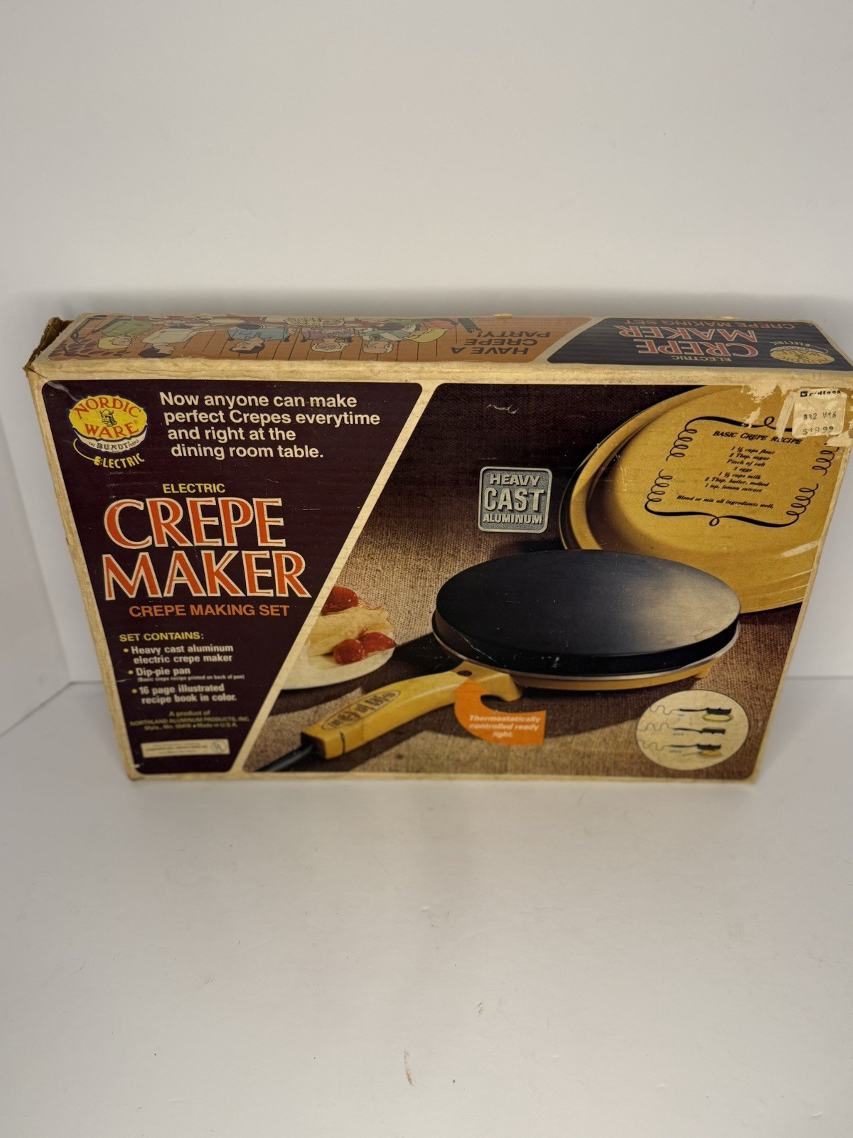 Vintage Nordic Ware Electric Crepe Maker #85006 Heavy Cast Aluminum COMPLETE