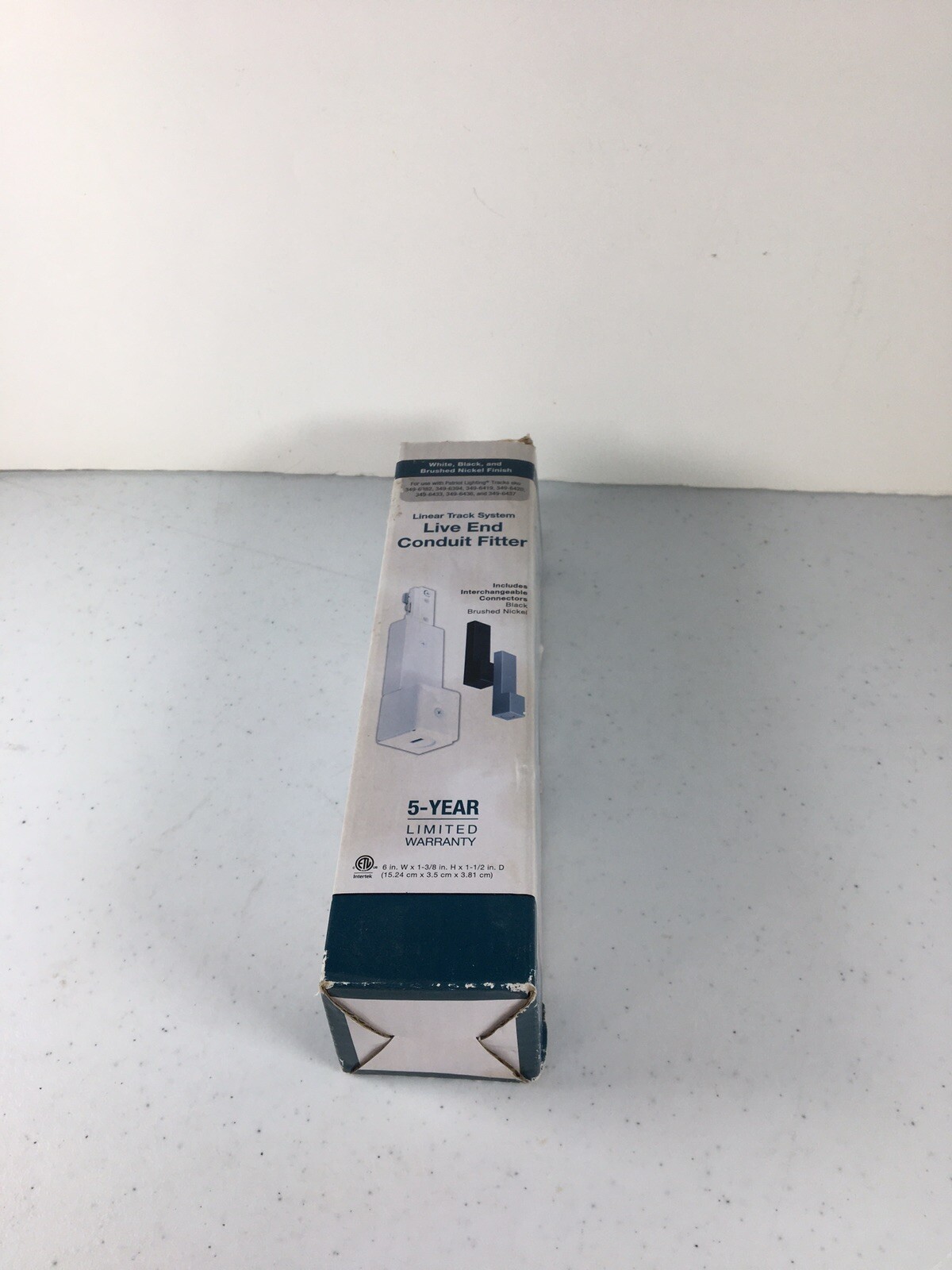 Linear Mixed Material Live End Power Feed, White, 6 In Black Brushed Nickel