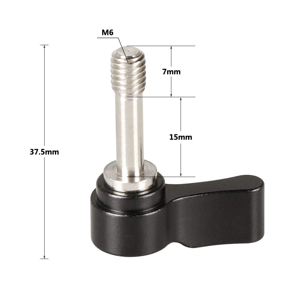 M6 Ratchet Wingnut Assembly Knob Black A Pair - 2159