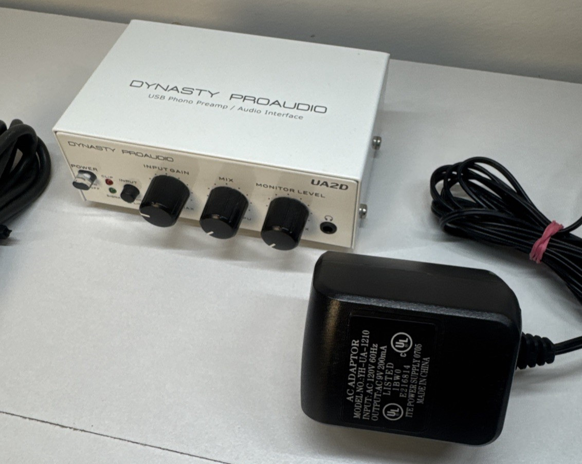 Dynasty ProAudio USB Phono Preamp/Audio Interface A/D RIAA Moving Magnet UA2D